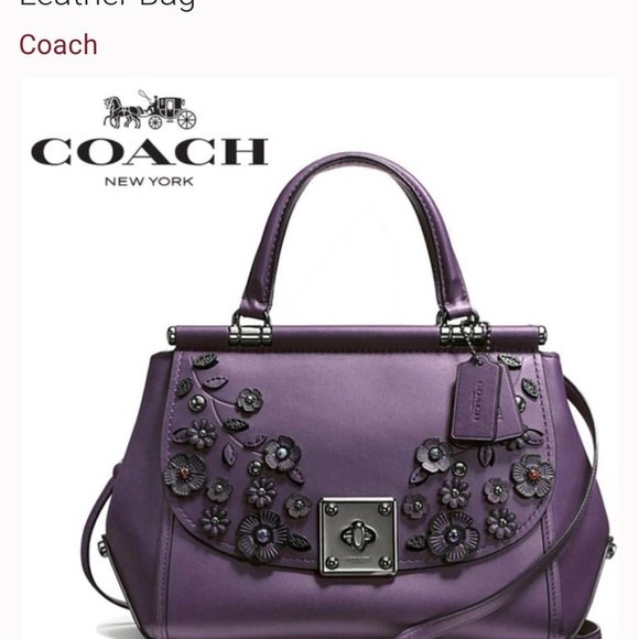 Coach Handbags - Coach Willow Drifter Purple Floral Leather Bag